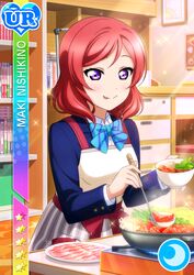  apron blush character_name dress love_live!_school_idol_festival love_live!_school_idol_project nishikino_maki redhead short_hair violet_eyes 