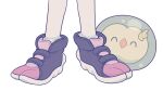  1boy ^_^ bede_(pokemon) closed_eyes commentary_request creature gen_5_pokemon leggings male_focus pokemon pokemon_(creature) pokemon_(game) pokemon_swsh shiroimoufu shoes simple_background solosis standing white_background white_legwear 