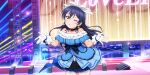  blue_hair blush brown_eyes dress long_hair love_live!_school_idol_festival_all_stars sonoda_umi wink 