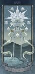  closed_eyes commentary floating framed gen_3_pokemon highres holding jewelry jirachi mythical_pokemon no_humans okowa_0141 open_mouth pokemon pokemon_(creature) pool pot pouring roman_numeral solo star_(symbol) tarot the_star_(tarot_card) water 