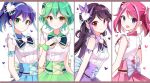  4girls blue_eyes bracelet closed_mouth girls green_eyes heart hiiragi_yuzu joman kurosaki_ruri looking_back maid_uniform open_mouth orange_eyes pink_eyes rin_(yuu-gi-ou_arc-v) serena_(yuu-gi-ou_arc-v) smile yuu-gi-ou yuu-gi-ou_arc-v 