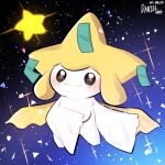  artist_name blush brown_eyes closed_mouth commentary_request daniel_(user_xcsn7483) dated full_body gen_3_pokemon highres jirachi korean_commentary mythical_pokemon no_humans pokemon pokemon_(creature) smile solo sparkle 