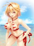  1girl arcueid_brunestud bangs blon cosplay deadspike_nine fate/grand_order fate_(series) highres looking_at_viewer nero_claudius_(fate)_(all) nero_claudius_(swimsuit_caster)_(fate) nero_claudius_(swimsuit_caster)_(fate)_(cosplay) red_eyes solo tsukihime 