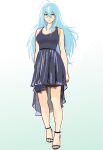  1girl blue_eyes blue_hair dress full_body highres kei_e419 looking_at_viewer simple_background smile vivy vivy:_fluorite_eye&#039;s_song white_background 