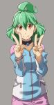  1girl ahoge alto_(pixiv) green_hair multicolored_hair orange_eyes rin_(yuu-gi-ou_arc-v) yuu-gi-ou yuu-gi-ou_arc-v 