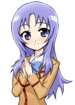  bow gokujou_seitokai jinguuji_kanade purple_eyes purple_hair school_uniform smile violet_eyes 