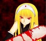 blood chainsaw crown hat hime_(kaibutsu_oujo) kaibutsu_oujo lilianne lowres red_eyes tiara yuizaki_hizumi 
