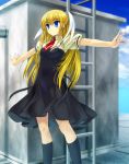  company_connection cosplay highres kamio_misuzu kamio_misuzu_(cosplay) key_(company) kneehighs little_busters! little_busters!! little_busters!_ecstasy moonknives mutsuki_(moonknives) school_uniform socks solo tokido_saya 