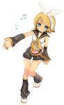  blonde_hair dadami detached_sleeves kagamine_rin musical_note solo tatamix vocaloid 
