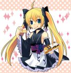  food hair_ribbon hair_ribbons ribbon tamura_hiro twintails waitress 