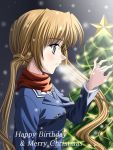  christmas_tree jewelry masakichi_(crossroad) ring sakuya_(sister_princess) scarf school_uniform sister_princess twintails 