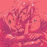  barrier cybela_kuto darry_adai evil_grin evil_smile grin hug push pushing simon smile sweatdrop tengen_toppa_gurren_lagann 