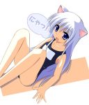  blue_eyes cat_ears lowres name_tag one-piece_swimsuit school_swimsuit swimsuit 