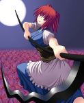  ac_(eshi) bad_id breasts highres large_breasts looking_at_viewer onozuka_komachi open_mouth red_hair redhead scythe short_hair solo touhou 