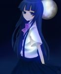  blue_hair bowtie furude_rika higurashi_no_naku_koro_ni long_hair moon night suspenders 
