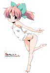  blue_eyes camisole feet flat_chest oekaki onija_taro onija_tarou original panties pink_hair ponytail sketch toe-point toes underwear 