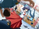 ayakashi ayakashi_h blue_hair brown_eyes frills game_cg long_skirt magic sailor_collar shiragami_kikuri skirt toma_(asagayatei)