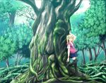  nature original scenery shizuku_(artist) thigh-highs thighhighs tree trees twintails 