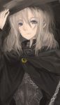  blonde_hair cloak enchi grey_eyes hat original short_hair witch 