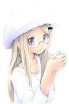  blue_eyes cup drink glasses ham_(points) hat little_busters!! long_hair noumi_kudryavka 