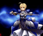  fate/stay_night fate_(series) saber shiraki_(artist) sword weapon 