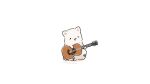  :3 animal animal_focus artist_name black_eyes blush_stickers dog fluffy fuwa_fuwa_dog guitar holding holding_instrument instrument no_humans open_mouth original simple_background sitting solid_circle_eyes solo twitter_username white_background 