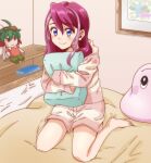  1girl blue_eyes doll hiiragi_yuzu long_hair marshmallon multicolored_hair pajamas pink_hair sakaki_yuuya strt yuu-gi-ou yuu-gi-ou_arc-v yuu-gi-ou_duel_monsters 