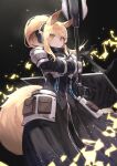  animal_ear_fluff animal_ears arknights armor armored_dress bannnouyakunta blonde_hair highres holding holding_weapon horse_ears horse_girl horse_tail long_hair looking_at_viewer nearl_(arknights) ponytail shield smile sword tail weapon 