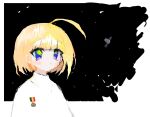  ahoge androgynous auksechan blonde_hair blush medal original satellite short_hair space 