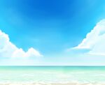  beach blue_sky clouds day horizon negi_mugiya no_humans ocean original outdoors scenery sky 