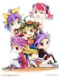  blue_hair chibi googles_on_head hiiragi_yuzu multicolored_hair pink_hair sakaki_yuuya serena_(yuu-gi-ou_arc-v) yny yuu-gi-ou yuu-gi-ou_arc-v yuugo_(yuu-gi-ou_arc-v) yuuri_(yuu-gi-ou_arc-v) yuuto_(yuu-gi-ou_arc-v) 