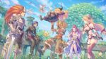  3boys 4girls angela_(seiken_densetsu_3) charlotte_(seiken_densetsu_3) duran_(seiken_densetsu_3) faerie_(seiken_densetsu_3) hawkeye_(seiken_densetsu_3) highres kevin_(seiken_densetsu_3) multiple_boys multiple_girls official_art riesz seiken_densetsu seiken_densetsu_3 