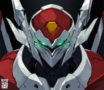  aiba_takaya armor facing_viewer glowing glowing_eyes highres looking_at_viewer mar10 mask mecha mouth_mask power_armor robot science_fiction tekkaman_blade tekkaman_blade_(character) 