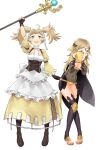  2girls absurdres bangs blonde_hair closed_mouth commission commissioner_upload cosplay costume_switch fingerless_gloves fire_emblem fire_emblem_awakening fire_emblem_fates fire_emblem_heroes gloves grey_eyes hairband highres holding holding_staff holding_weapon igni_tion lissa_(fire_emblem) lissa_(fire_emblem)_(cosplay) long_hair multiple_girls open_mouth ophelia_(fire_emblem) ophelia_(fire_emblem)_(cosplay) staff twintails weapon 