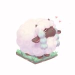  :3 artist_name black_eyes closed_mouth colored_sclera commentary english_commentary gen_8_pokemon grass heart looking_up mootecky no_humans pokemon pokemon_(creature) sheep smile solo standing watermark white_background wooloo yellow_sclera 