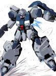  gun gundam gundam_hathaway&#039;s_flash gundam_unicorn gustav_karl highres holding mecha no_humans shimure_(460) simple_background sketch solo weapon white_background 