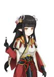  black_hair japanese_clothes kimono long_hair minoto monster_hunter monster_hunter_(series) monster_hunter_rise pointy_ears vergil_desu 