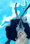  blonde_hair broom broom_riding flying kirisame_marisa saburoku touhou upside-down upsidedown 