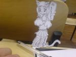  animal_ears cat_ears cutout paper_child papercraft photo thigh-highs zettai_ryouiki 