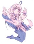 kitano_yuusuke monochrome open_mouth original pink plaid plaid_skirt purple school_uniform serafuku skirt smile 