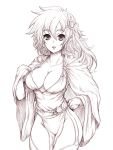  cape cleavage final_fantasy final_fantasy_iv kara_(color) large_breasts long_hair monochrome rydia solo thigh-highs thighhighs 