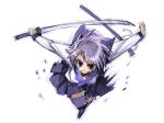  momiji_mao original purple_hair school_uniform serafuku sword weapon 