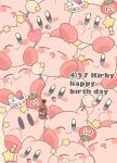  blue_eyes blush_stickers cake cake_slice closed_eyes dot_mouth empty_eyes food highres hot_sauce invincible_candy kirby kirby:_star_allies kirby_(series) maxim_tomato one_eye_closed saliva smile star_rod sugoimottar 