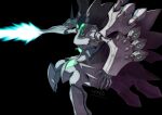  absurdres antinora arm_blade artist_name black_background commission energy_blade heyzan highres mecha mechanical_wings no_humans open_hand science_fiction skeb_commission super_robot_wars super_robot_wars_alpha visor weapon wings 