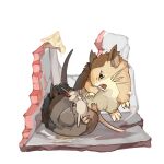  alolan_form alolan_raticate bright_pupils brown_eyes commentary_request dlitw eye_contact fangs gen_1_pokemon gen_7_pokemon highres looking_at_another no_humans pokemon pokemon_(creature) rat raticate toes white_background white_pupils 