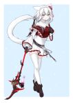  animal_ears cat_ears cat_tail final_fantasy final_fantasy_xiv highres miqo&#039;te niwarabbit tail thigh-highs white_mage 