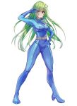  absurdres blue_eyes bodysuit eximmetry green_hair grin highres one_eye_closed smile totally_spies touhou 