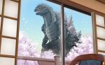  cherry_blossoms godzilla godzilla:_singular_point godzilla_(series) godzilla_ultima house kaijuu looking_down pov size_difference 