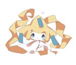  blue_eyes budouwain closed_mouth commentary_request creature full_body gen_3_pokemon hands_together interlocked_fingers jirachi looking_at_viewer mythical_pokemon no_humans pokemon pokemon_(creature) simple_background smile white_background 