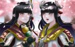  black_hair blush hinoa japanese_clothes kimono long_hair minoto monster_hunter monster_hunter_(series) monster_hunter_rise pointy_ears siblings tsuki_inoko twins 